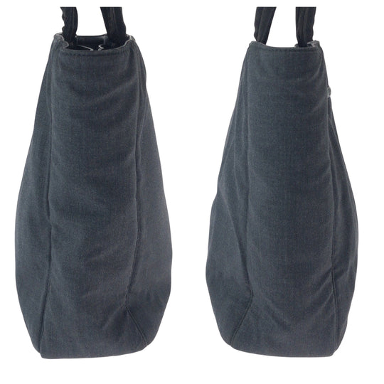PRADA Tote Bag canvas Gray black Tote Bag Shoulder Bag PRADA Sports Triangle With logo Women Used Authentic
