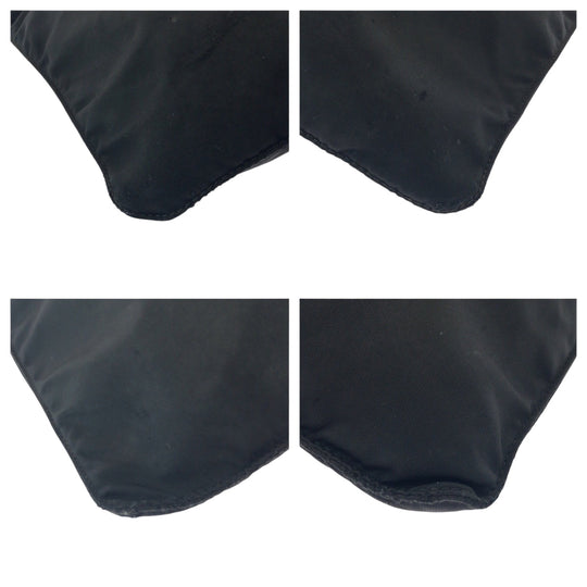 PRADA Shoulder Bag Nylon Black SilverMetal Shoulder Bag Sacoche Test Triangle With logo mens Used Authentic