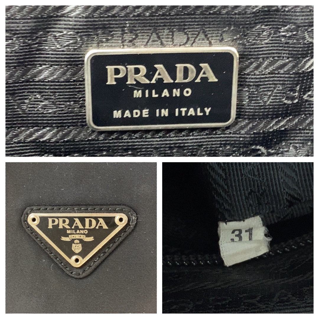 PRADA Tote Bag Nylon black Test Triangle With logo