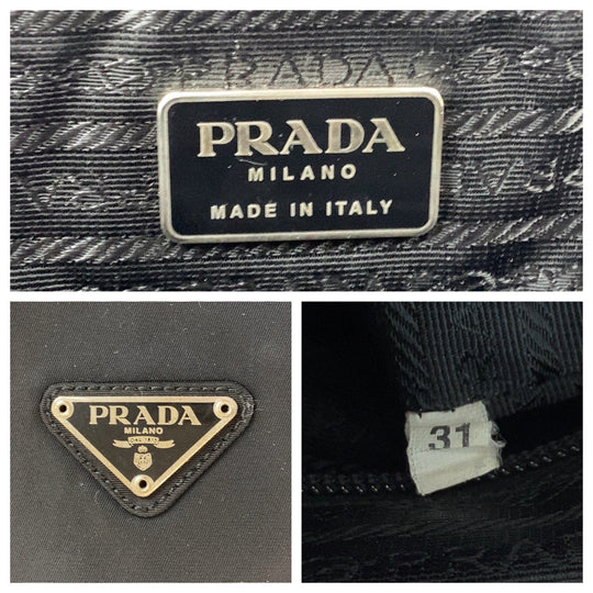 PRADA Tote Bag Nylon black Test Triangle With logo