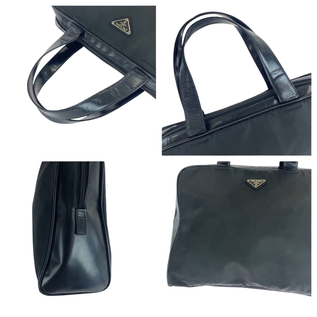 PRADA Tote Bag Nylon black Test Triangle With logo