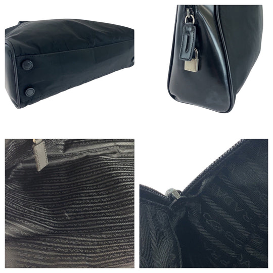 PRADA Tote Bag Nylon black Test Triangle With logo