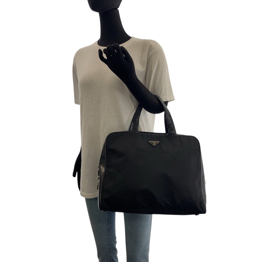 PRADA Tote Bag Nylon black Test Triangle With logo