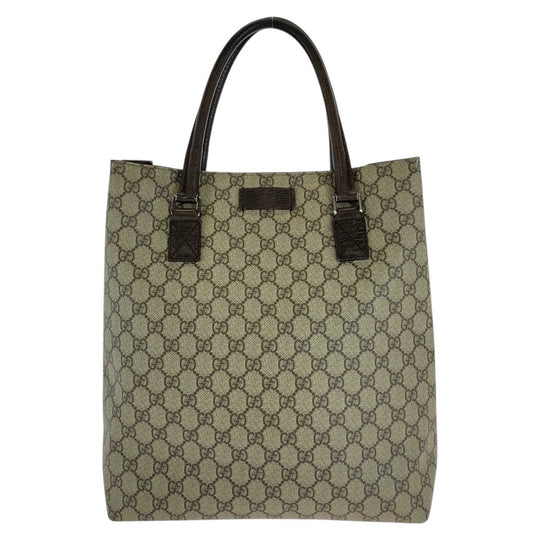 GUCCI Tote Bag 131220 GG Supreme canvas, leather Beige brown Tote Bag Shoulder Bag Women Used Authentic