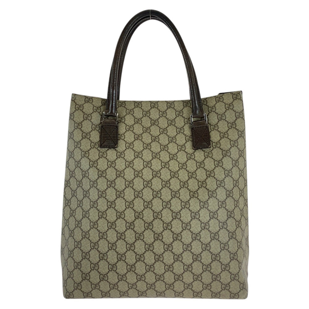 GUCCI Tote Bag 131220 GG Supreme canvas, leather Beige brown Tote Bag Shoulder Bag Women Used Authentic