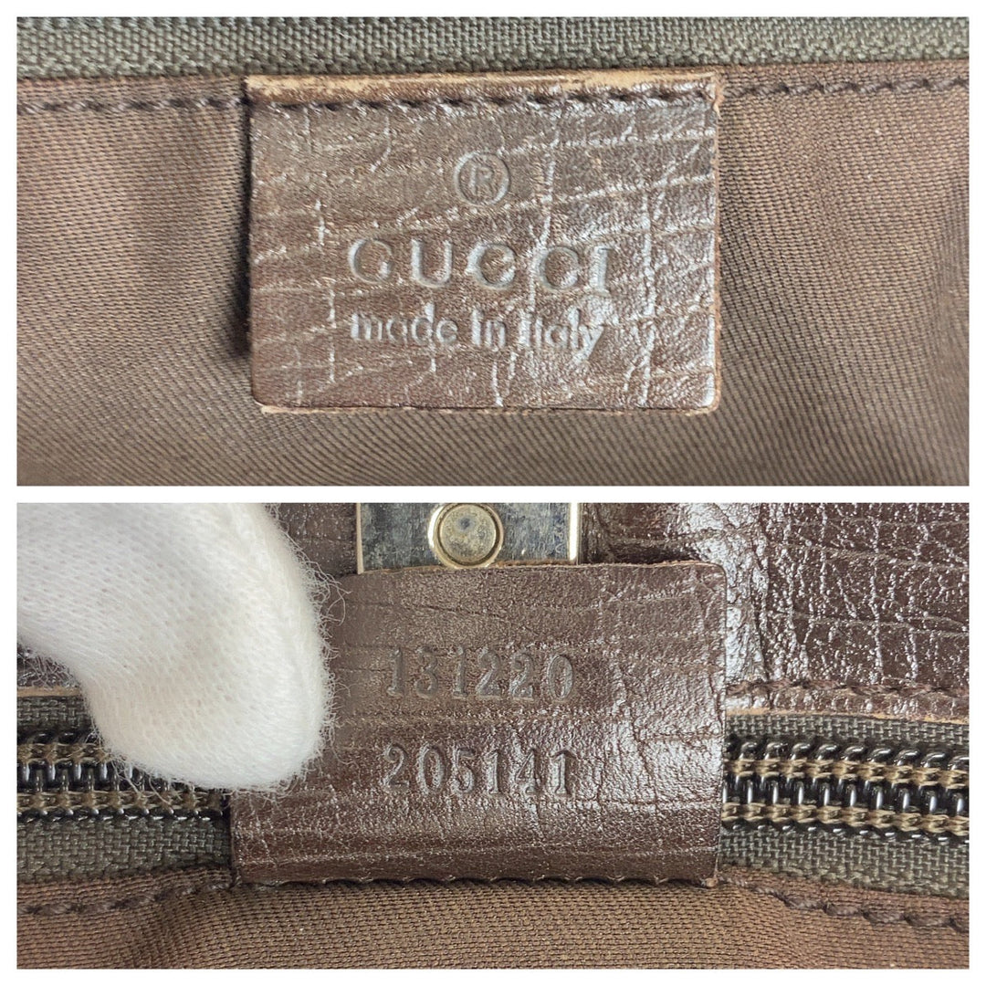 GUCCI Tote Bag 131220 GG Supreme canvas, leather Beige brown Tote Bag Shoulder Bag Women Used Authentic