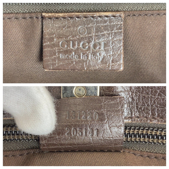 GUCCI Tote Bag 131220 GG Supreme canvas, leather Beige brown Tote Bag Shoulder Bag Women Used Authentic