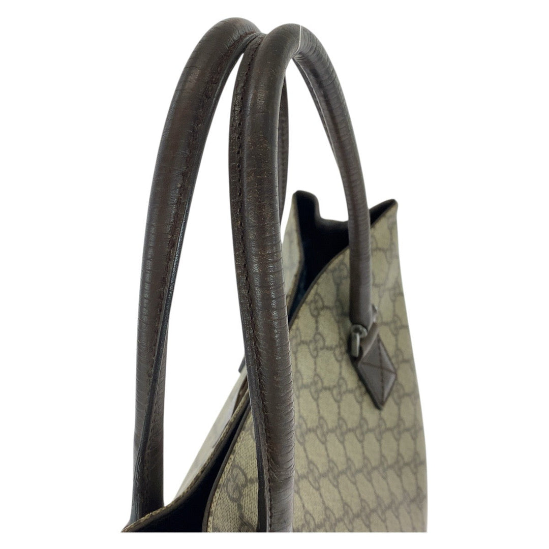 GUCCI Tote Bag 131220 GG Supreme canvas, leather Beige brown Tote Bag Shoulder Bag Women Used Authentic