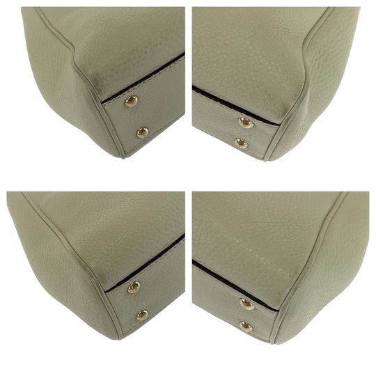 GUCCI Handbag 368823 leather white Handbag Bamboo Women Used Authentic