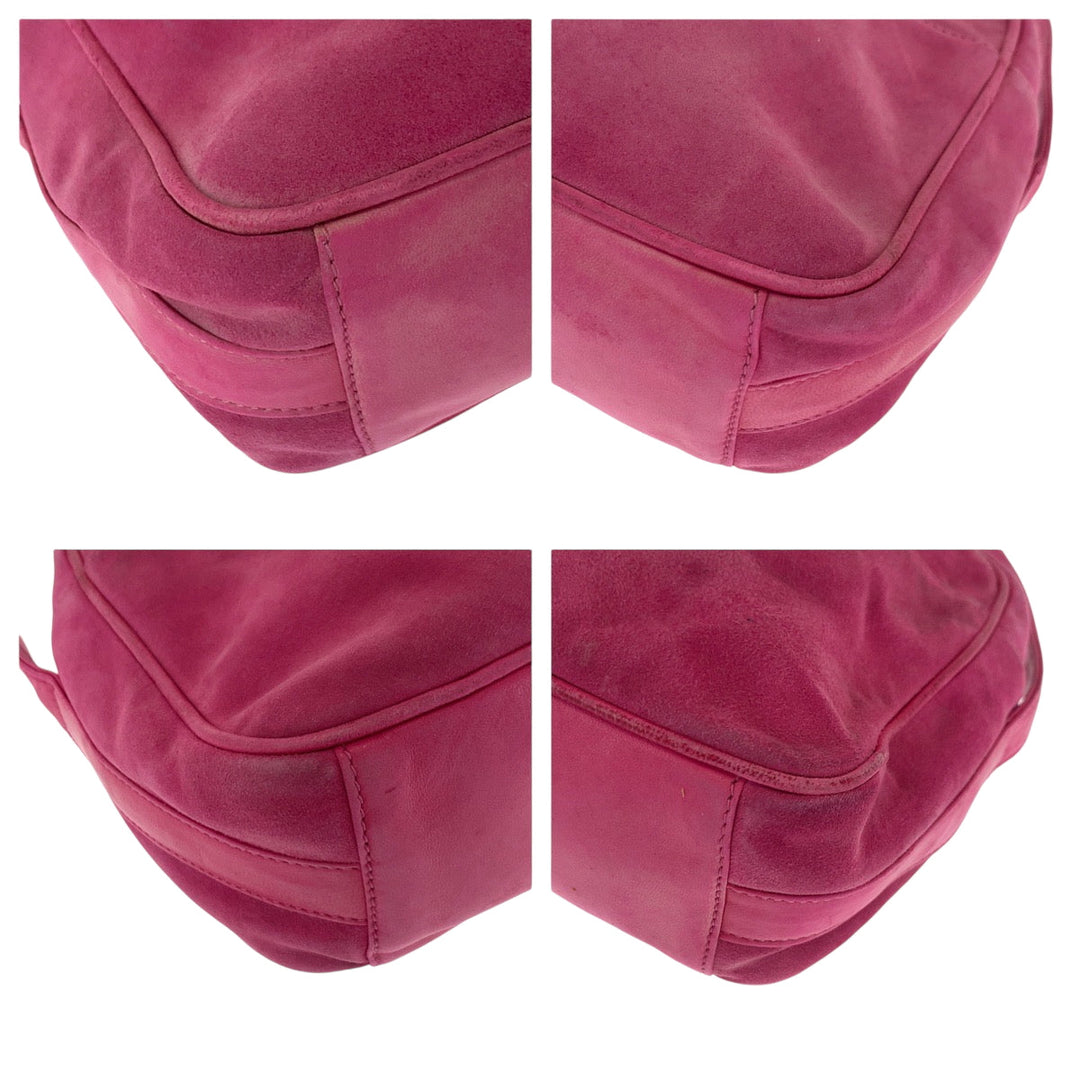 GUCCI Shoulder Bag 007 3444 0221 Suede pink Shoulder Bag pochette Old Gucci Horsebit Women Used Authentic