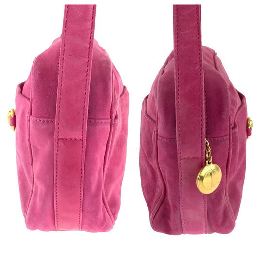 GUCCI Shoulder Bag 007 3444 0221 Suede pink Shoulder Bag pochette Old Gucci Horsebit Women Used Authentic