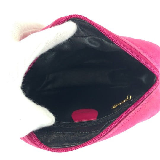 GUCCI Shoulder Bag 007 3444 0221 Suede pink Shoulder Bag pochette Old Gucci Horsebit Women Used Authentic