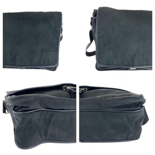 PRADA Shoulder Bag V166 Nylon Black SilverMetal Shoulder Bag Messenger bag Test Triangle With logo Women(Unisex) Used Authentic
