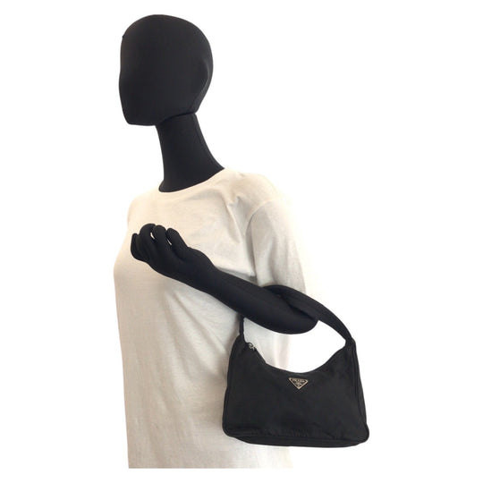 PRADA Handbag Nylon black Test Triangle With logo