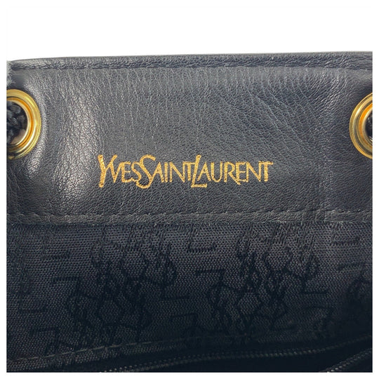 Yves Saint Laurent Shoulder Bag Suede, Leather Red Black Gold Metal Shoulder Bag pochette YSL Women Used Authentic