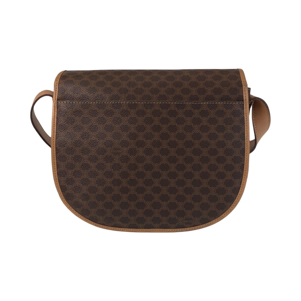 CELINE Shoulder Bag PVC Brown Macadam