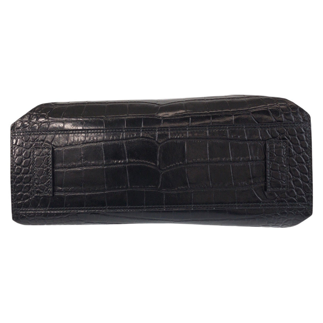 HUGO BOSS Tote Bag leather Black black Embossing