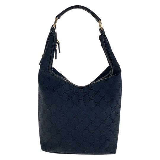 GUCCI Shoulder Bag 001 4288 GG canvas, leather Black GoldMetal Shoulder Bag handbag Women Used Authentic