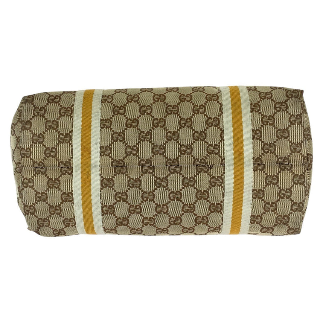 GUCCI Tote Bag 139260 GG canvas, leather beige Tote Bag Shoulder Bag Sherry line Women Used Authentic
