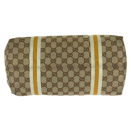 GUCCI Tote Bag 139260 GG canvas, leather beige Tote Bag Shoulder Bag Sherry line Women Used Authentic