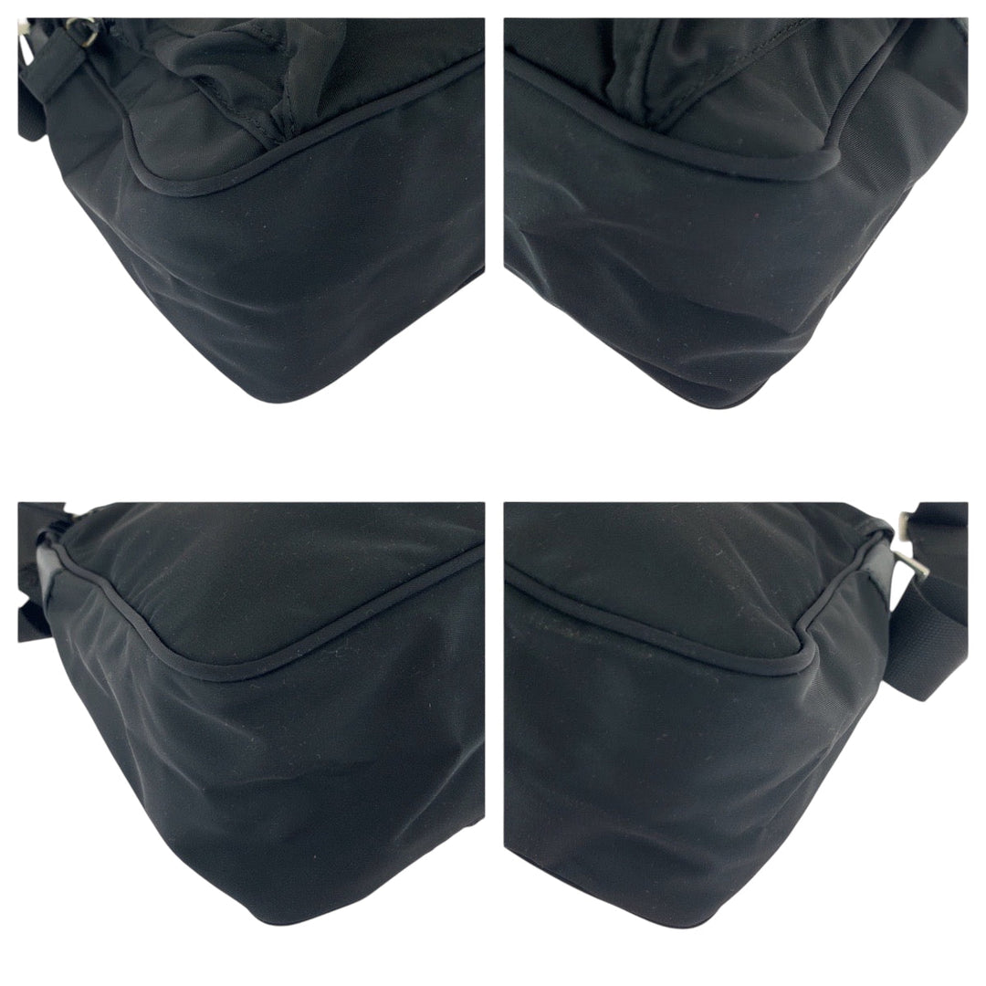 PRADA Shoulder Bag BT0173 Nylon black Shoulder Bag Messenger bag Test Triangle With logo Women Used Authentic