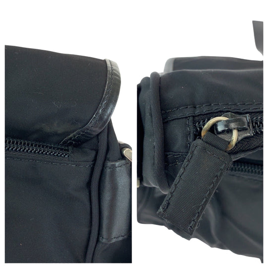 PRADA Shoulder Bag BT0173 Nylon black Shoulder Bag Messenger bag Test Triangle With logo Women Used Authentic
