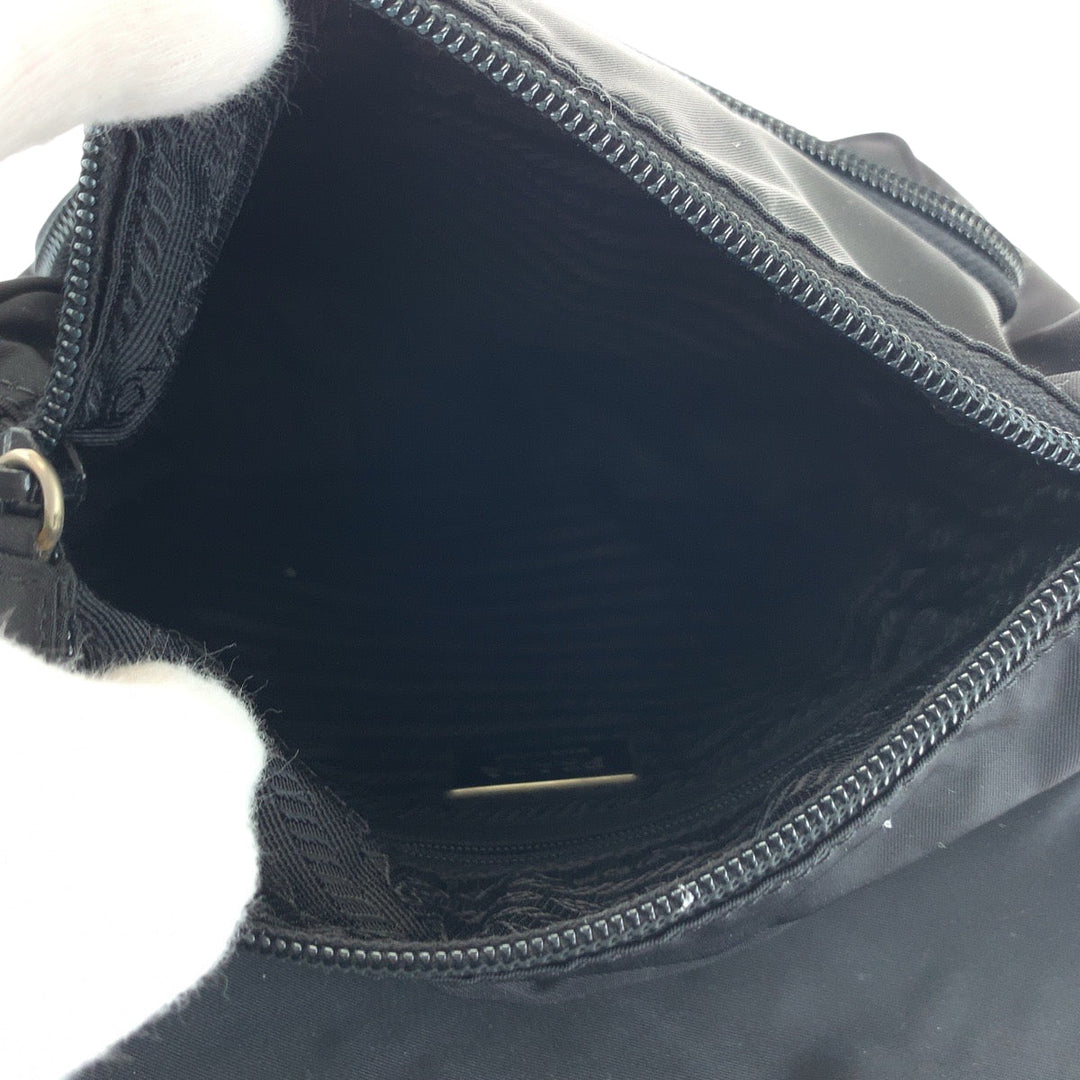 PRADA Shoulder Bag BT0173 Nylon black Shoulder Bag Messenger bag Test Triangle With logo Women Used Authentic