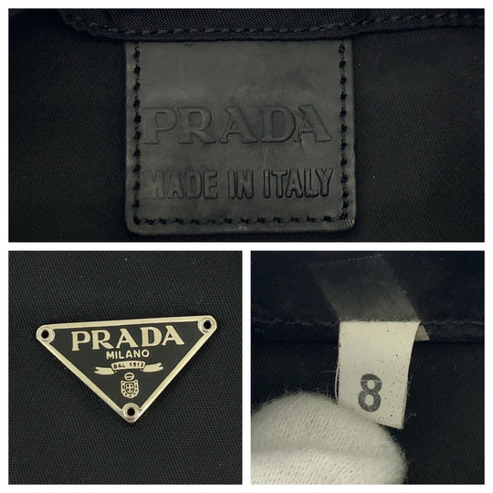 PRADA Pouch Nylon black Test Triangle With logo