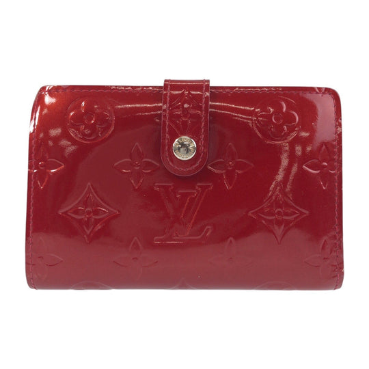 LOUIS VUITTON Bifold Wallet M93528 enamel Red Gold Metal Folding wallet Compact wallet Vernis Portefeuille Viennoiserie Women Used Authentic