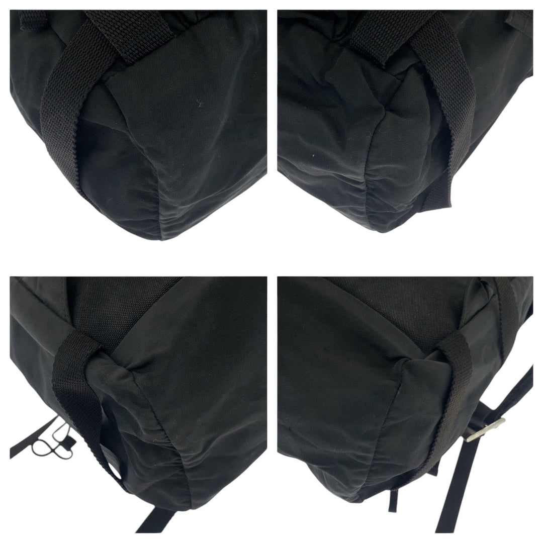 PRADA Backpack V135 Nylon black Test Triangle With logo