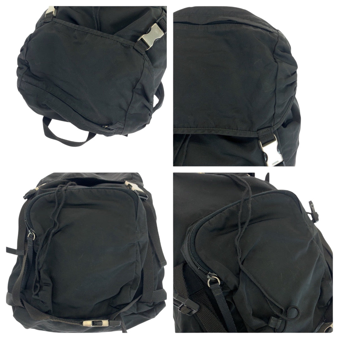 PRADA Backpack V135 Nylon black Test Triangle With logo