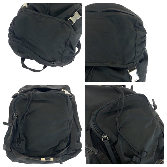 PRADA Backpack V135 Nylon black Test Triangle With logo