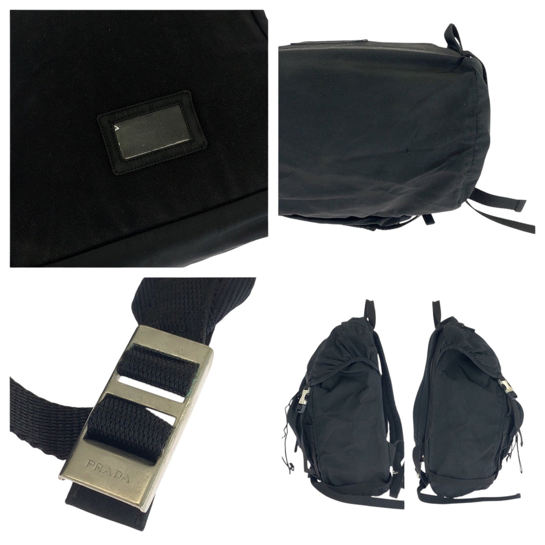 PRADA Backpack V135 Nylon black Test Triangle With logo
