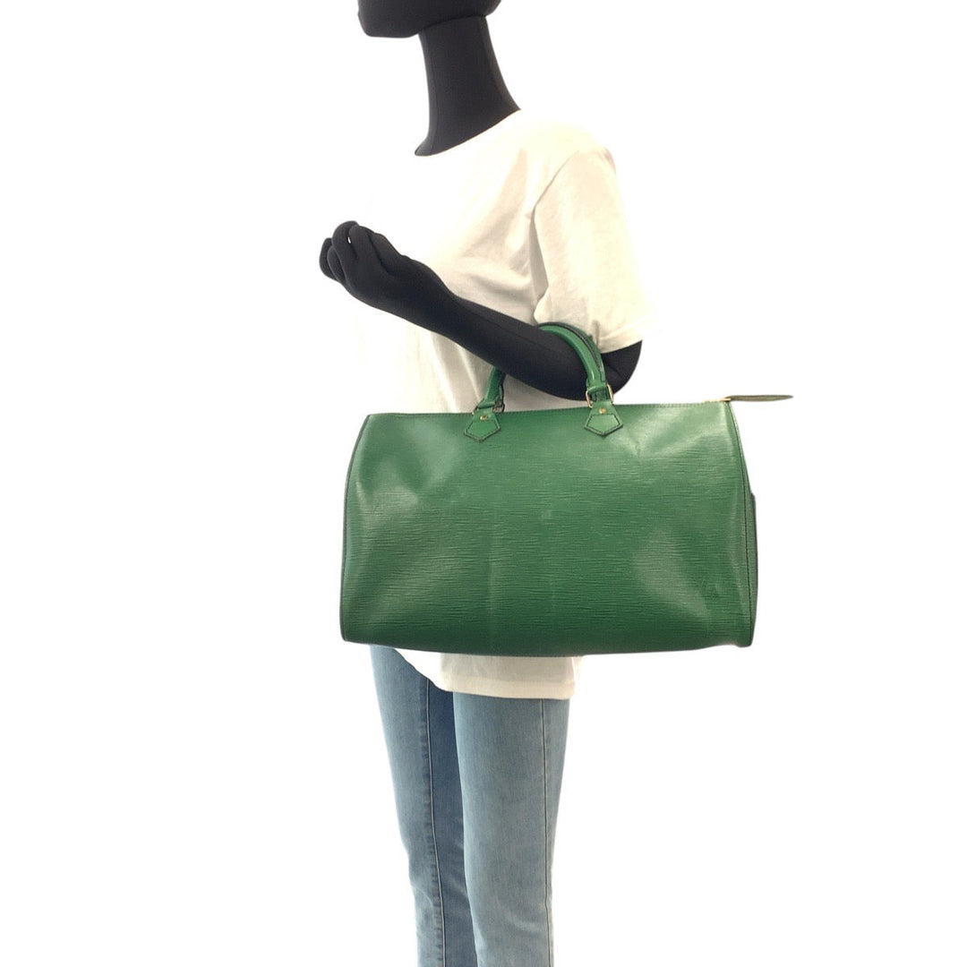 LOUIS VUITTON Handbag M42994 leather Borneo Green Gold Metal Epi Speedy 35