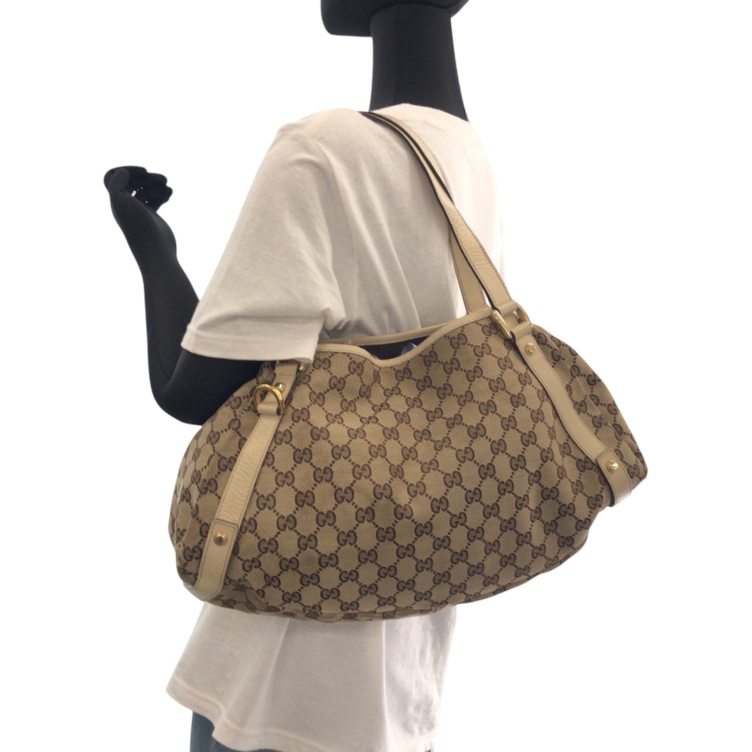 GUCCI Tote Bag GG canvas beige