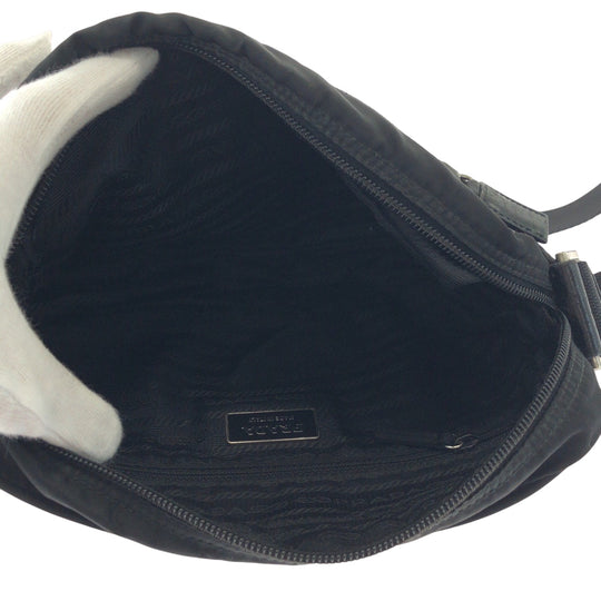 PRADA Shoulder Bag BT0167 Nylon Black SilverMetal Test Triangle With logo