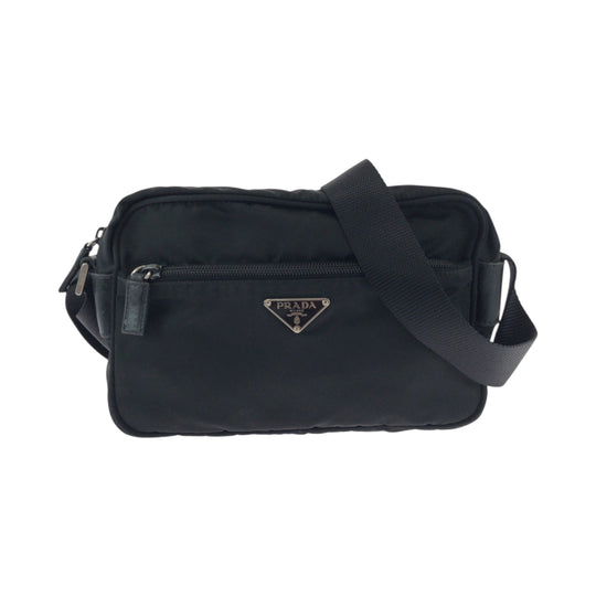 PRADA Shoulder Bag BT0167 Nylon Black SilverMetal Test Triangle With logo