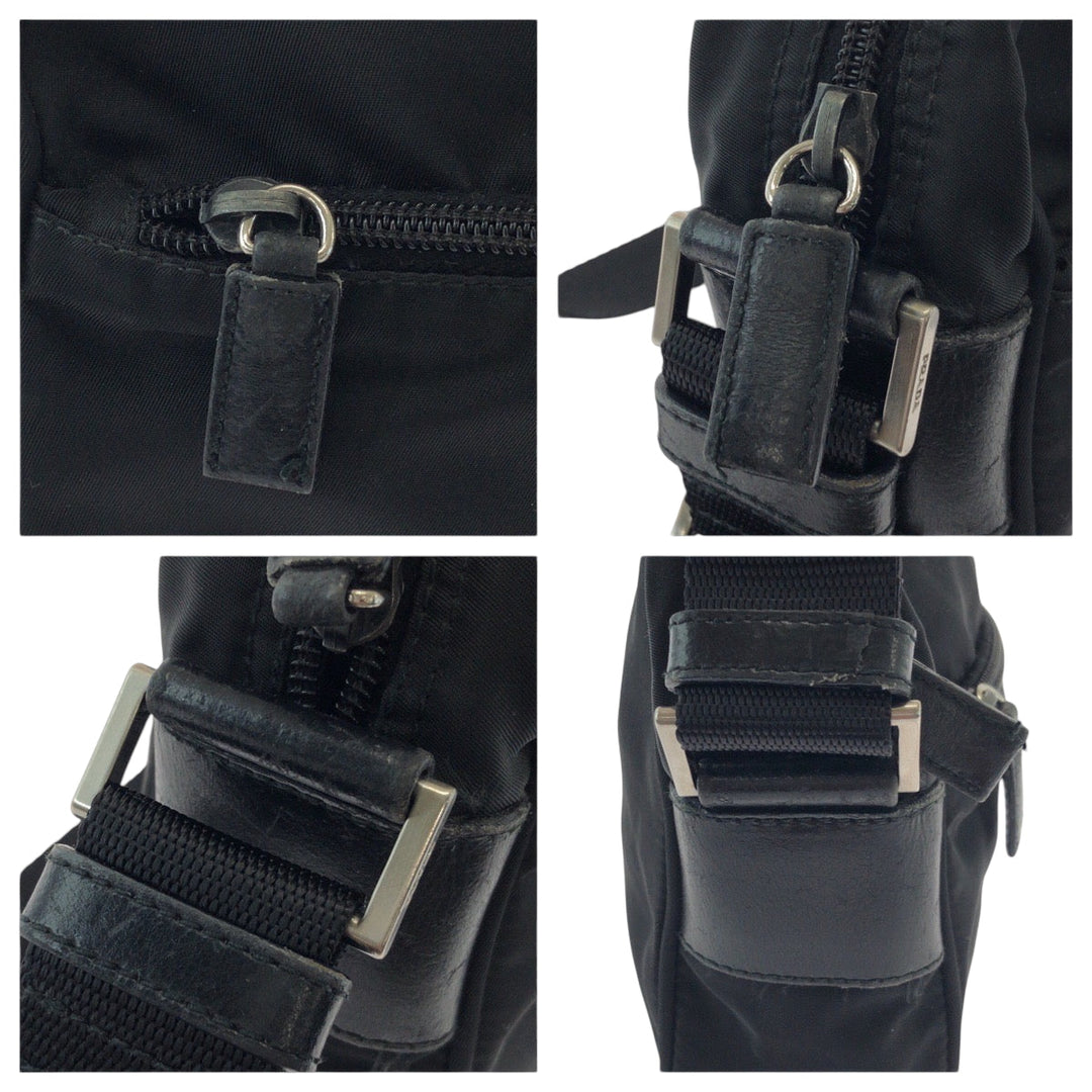 PRADA Shoulder Bag BT0167 Nylon Black SilverMetal Test Triangle With logo