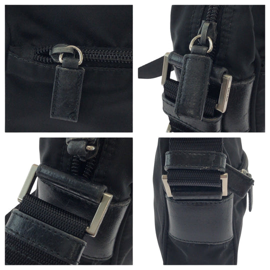PRADA Shoulder Bag BT0167 Nylon Black SilverMetal Test Triangle With logo