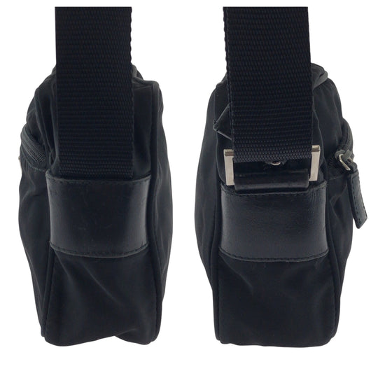 PRADA Shoulder Bag BT0167 Nylon Black SilverMetal Test Triangle With logo