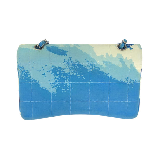 CHANEL Shoulder Bag canvas blue 2002 Surfline Chocolate Bar COCO Mark Turnlock