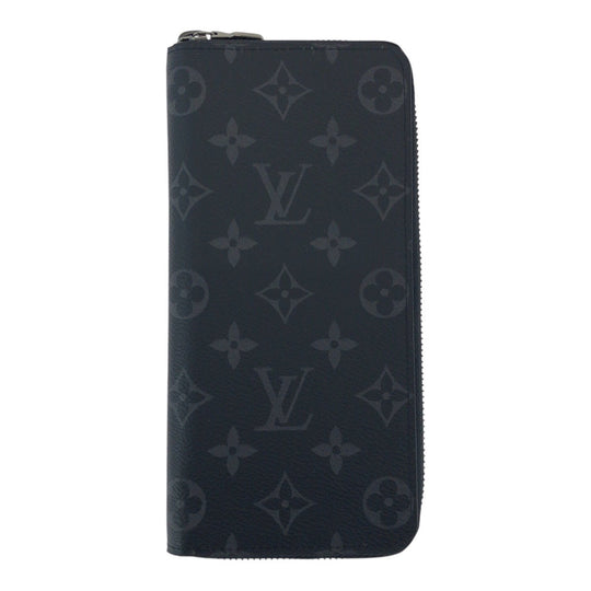 LOUIS VUITTON Long Wallet Purse M62295 PVC black Long Wallet Purse Monogram Eclipse Zippy Wallet Vertical mens Used Authentic