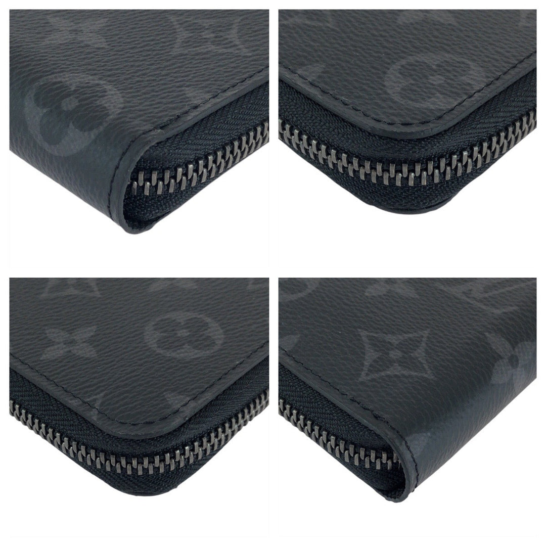 LOUIS VUITTON Long Wallet Purse M62295 PVC black Long Wallet Purse Monogram Eclipse Zippy Wallet Vertical mens Used Authentic