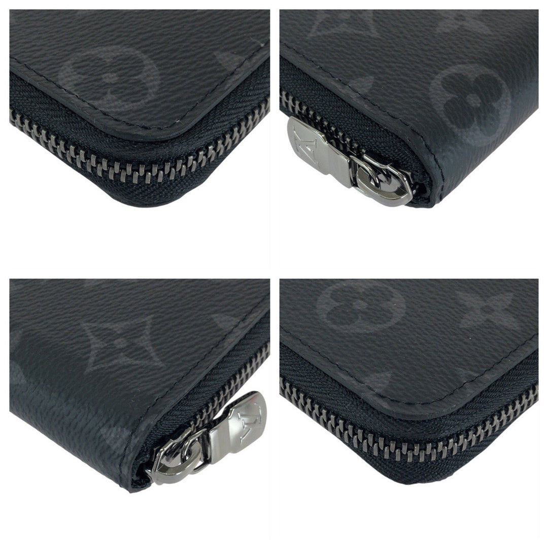 LOUIS VUITTON Long Wallet Purse M62295 PVC black Long Wallet Purse Monogram Eclipse Zippy Wallet Vertical mens Used Authentic