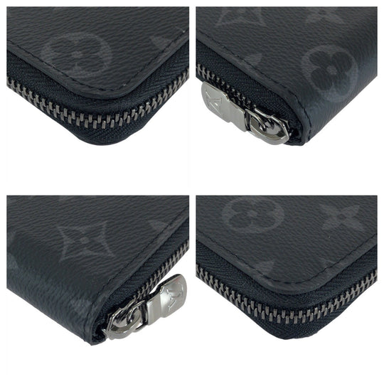 LOUIS VUITTON Long Wallet Purse M62295 PVC black Long Wallet Purse Monogram Eclipse Zippy Wallet Vertical mens Used Authentic