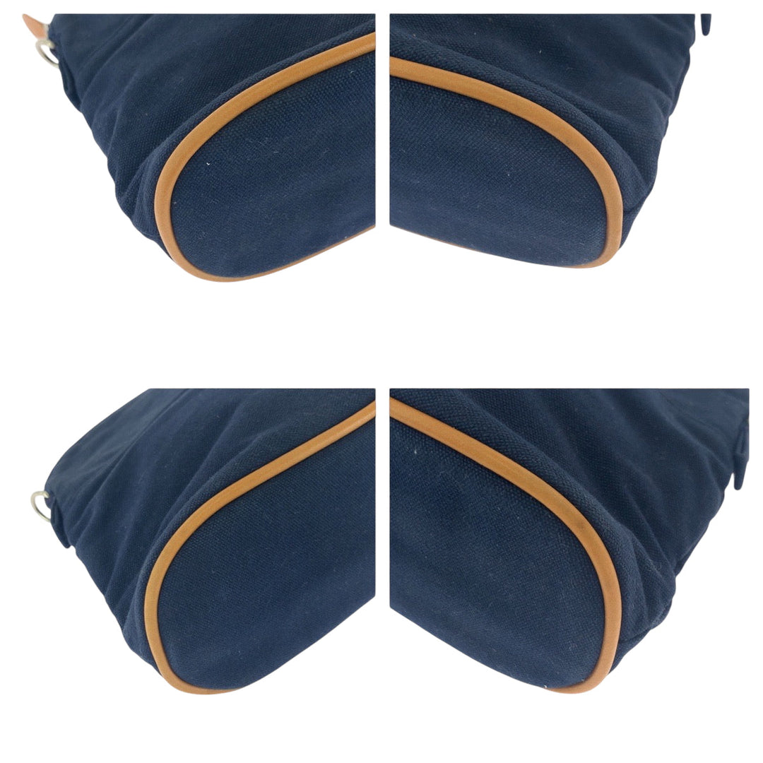 HERMES Pouch canvas Navy Bored