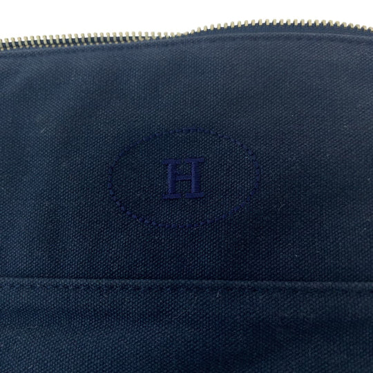HERMES Pouch canvas Navy Bored