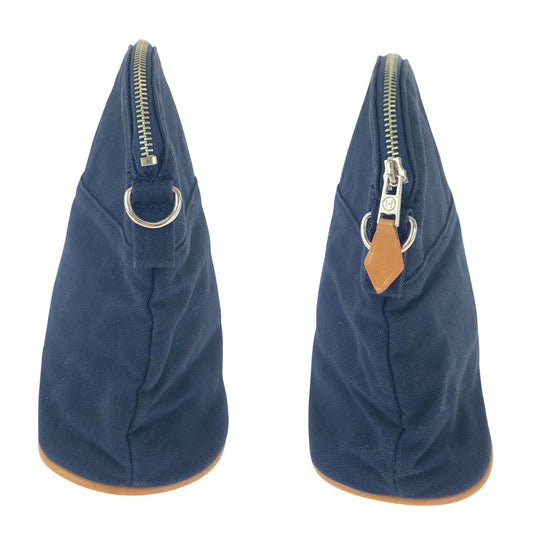 HERMES Pouch canvas Navy Bored