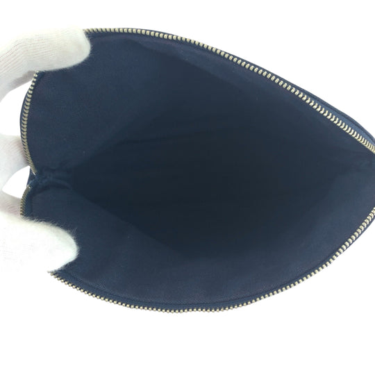HERMES Pouch canvas Navy Bored
