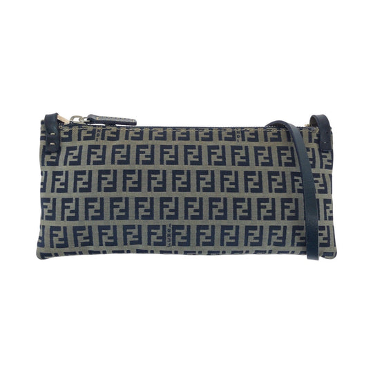 FENDI Shoulder Bag canvas gray Zucchino